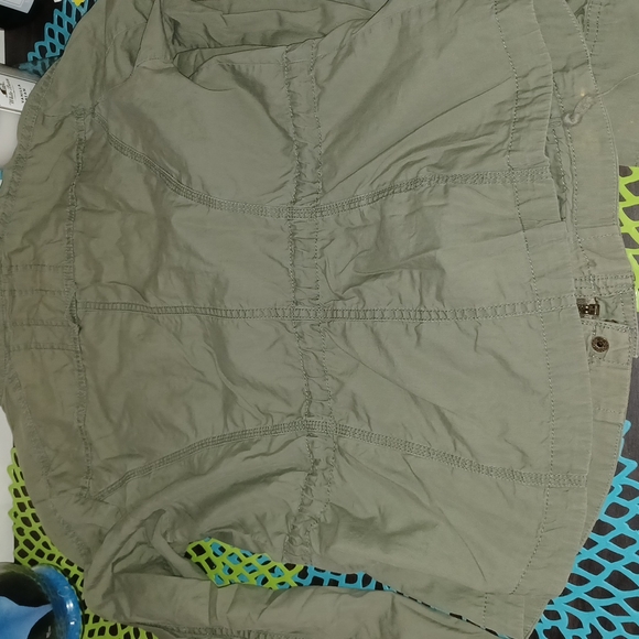 Army green Jacket,zip/button long sleeve waist sinch - Picture 10 of 17